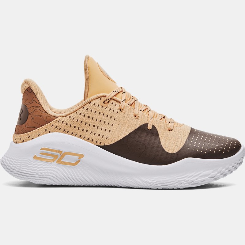 Under Armour Unisex Curry 4 Low FloTro 'Curry Camp' Basketball Shoes Mesa Yellow / Cleveland Brown / Mesa Yellow 13.5